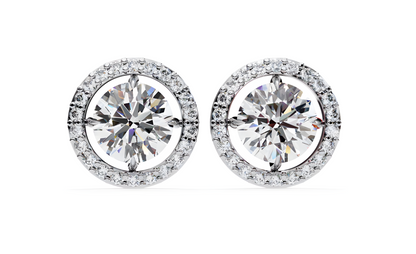 LGD Solitaire Ear Studs (1.82 cts) Round Stone DCER-20