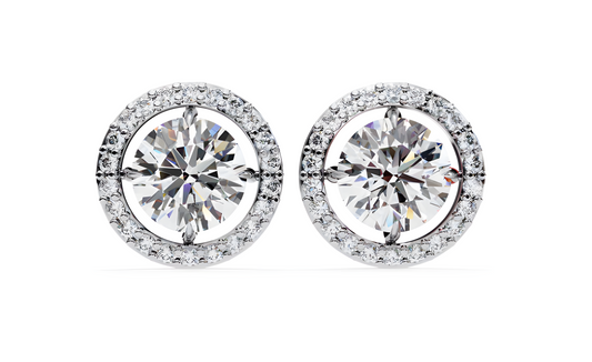 LGD Solitaire Ear Studs (1.82 cts) Round Stone DCER-20
