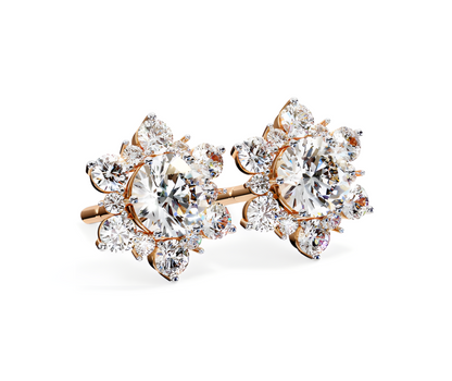 LGD Solitaire Ear Studs (2.50 cts) Round Stone DCER-21