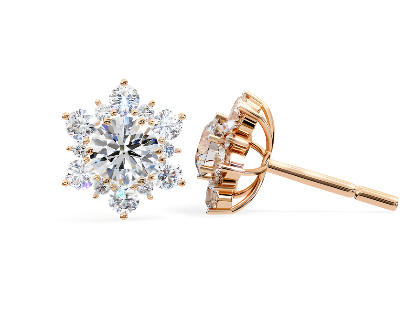 LGD Solitaire Ear Studs (2.50 cts) Round Stone DCER-21