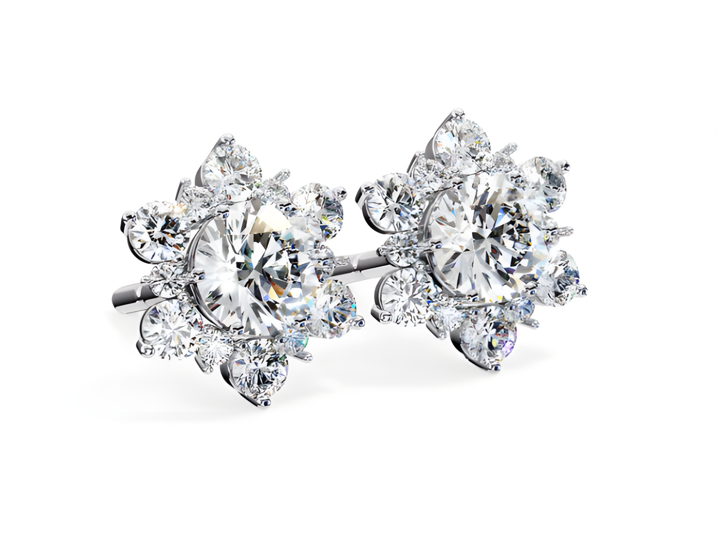 LGD Solitaire Ear Studs (2.50 cts) Round Stone DCER-21