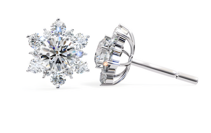 LGD Solitaire Ear Studs (2.50 cts) Round Stone DCER-21