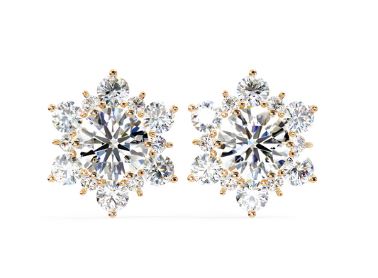LGD Solitaire Ear Studs (2.50 cts) Round Stone DCER-21