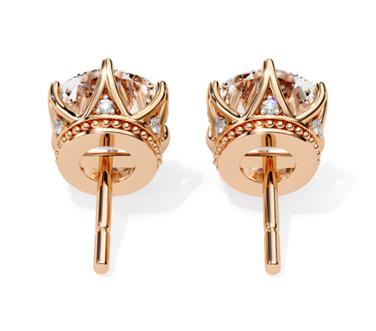 LGD Solitaire Ear Studs (2.54 cts) Round Stone DCER-12