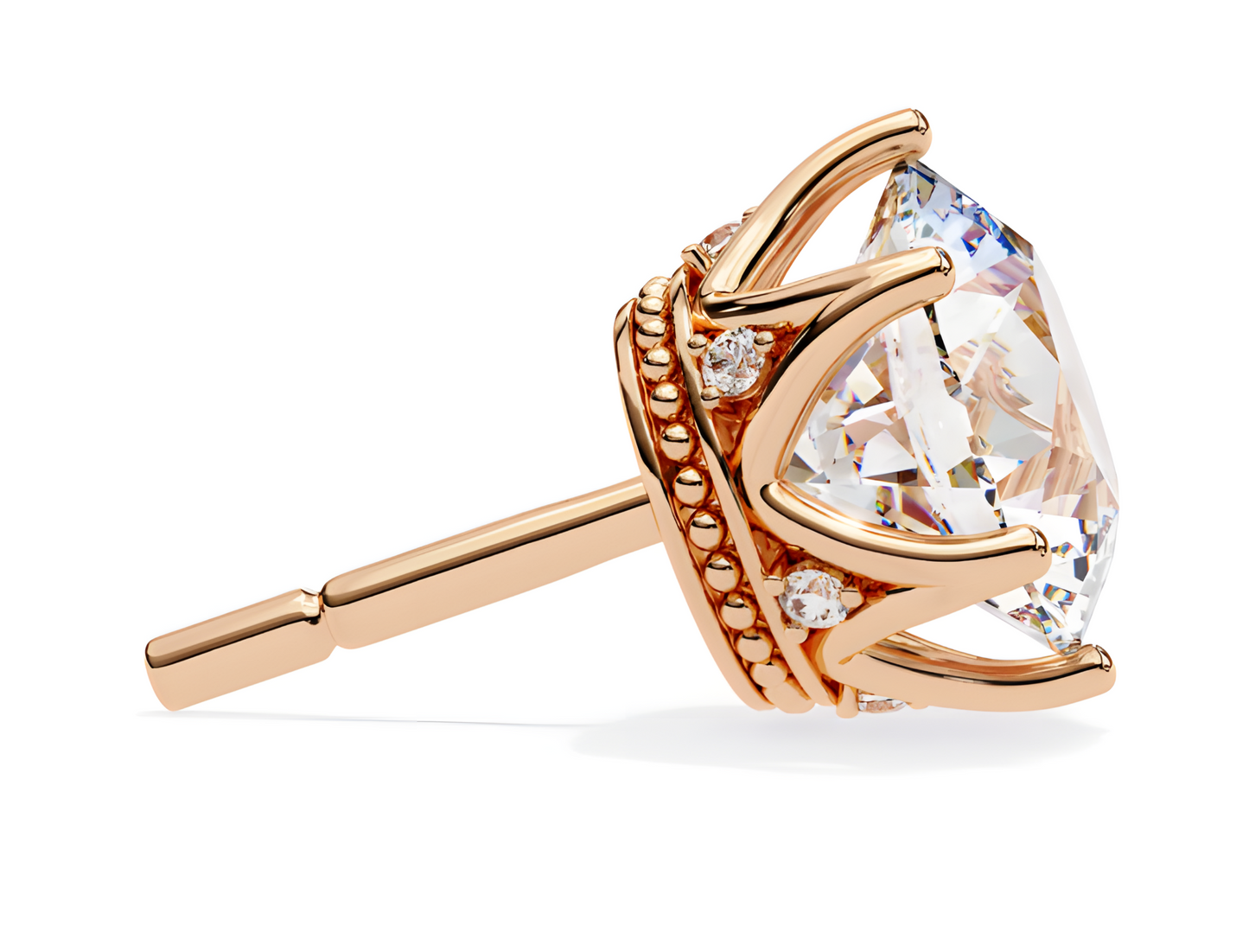 LGD Solitaire Ear Studs (2.54 cts) Round Stone DCER-12