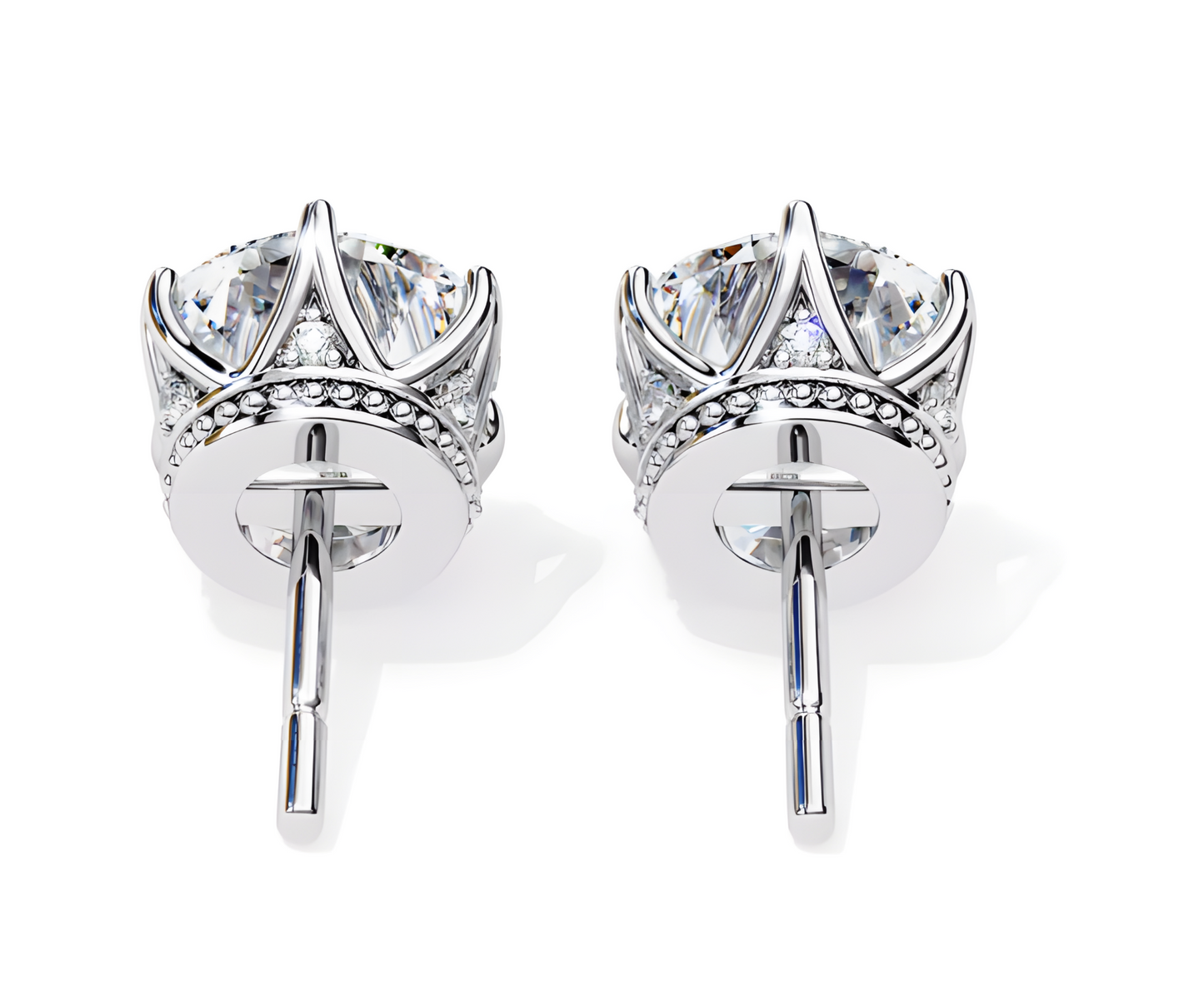 LGD Solitaire Ear Studs (2.54 cts) Round Stone DCER-12