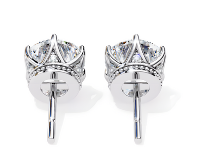 LGD Solitaire Ear Studs (2.54 cts) Round Stone DCER-12