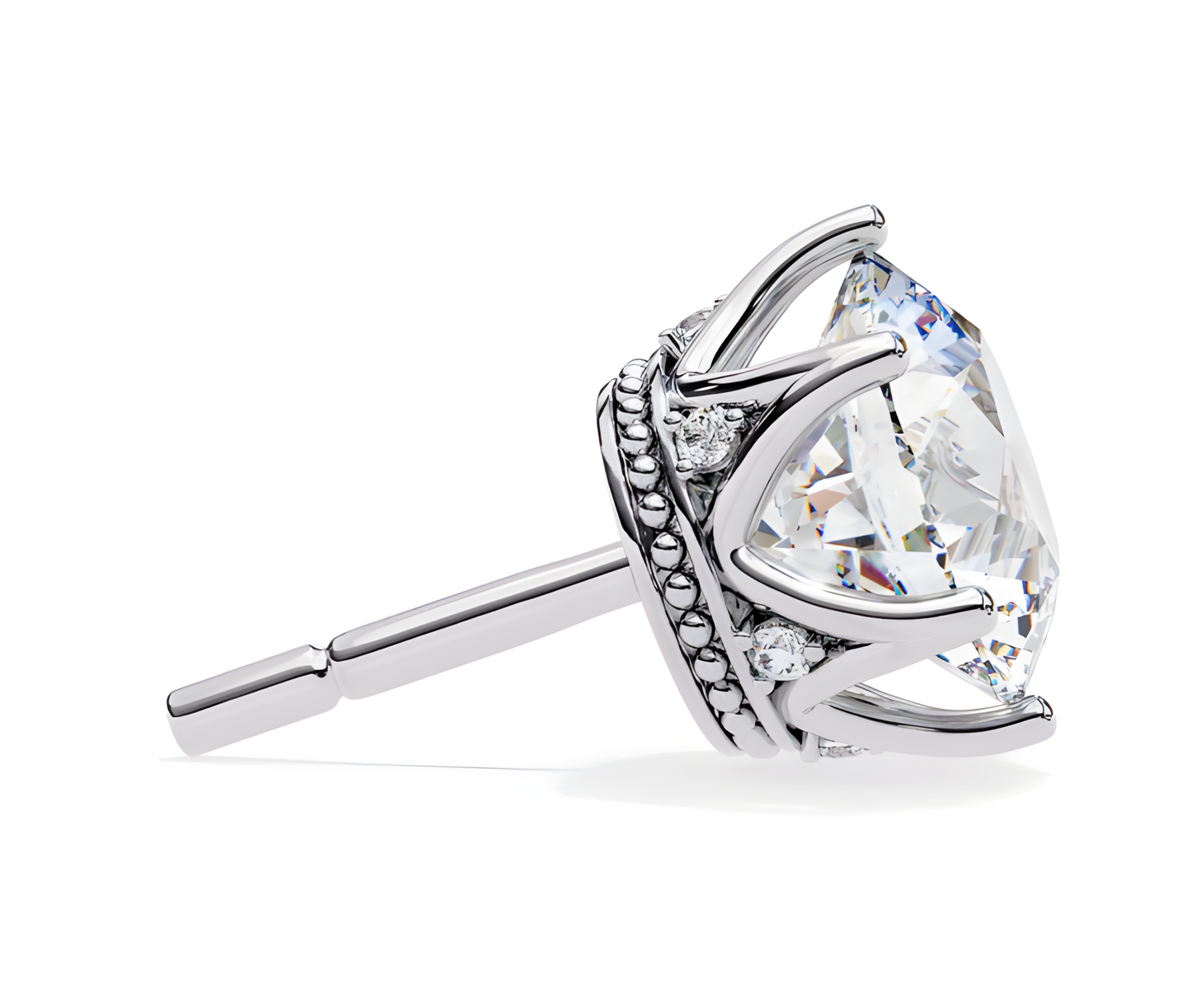 LGD Solitaire Ear Studs (2.54 cts) Round Stone DCER-12