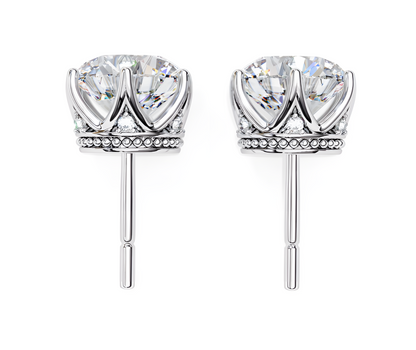 LGD Solitaire Ear Studs (2.54 cts) Round Stone DCER-12