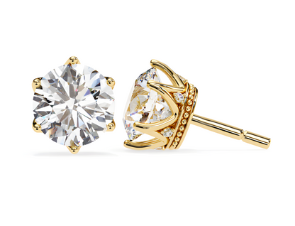LGD Solitaire Ear Studs (2.54 cts) Round Stone DCER-12