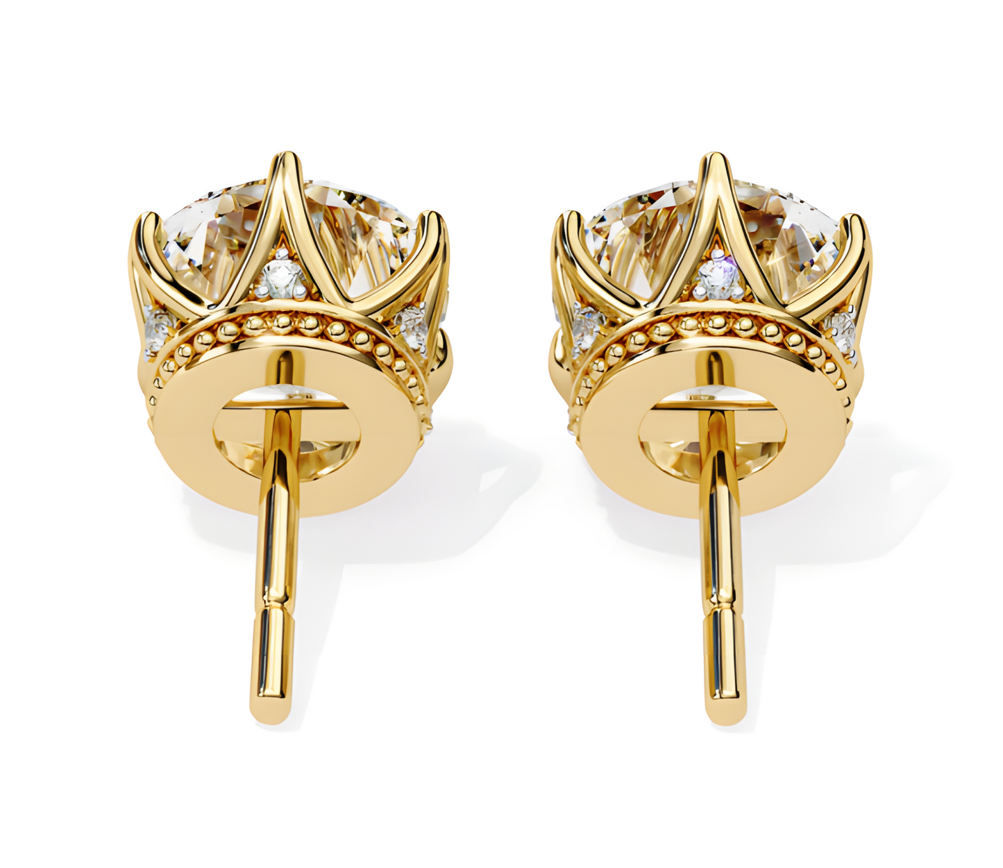LGD Solitaire Ear Studs (2.54 cts) Round Stone DCER-12