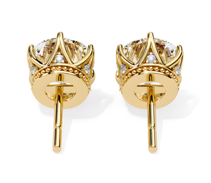 LGD Solitaire Ear Studs (2.54 cts) Round Stone DCER-12
