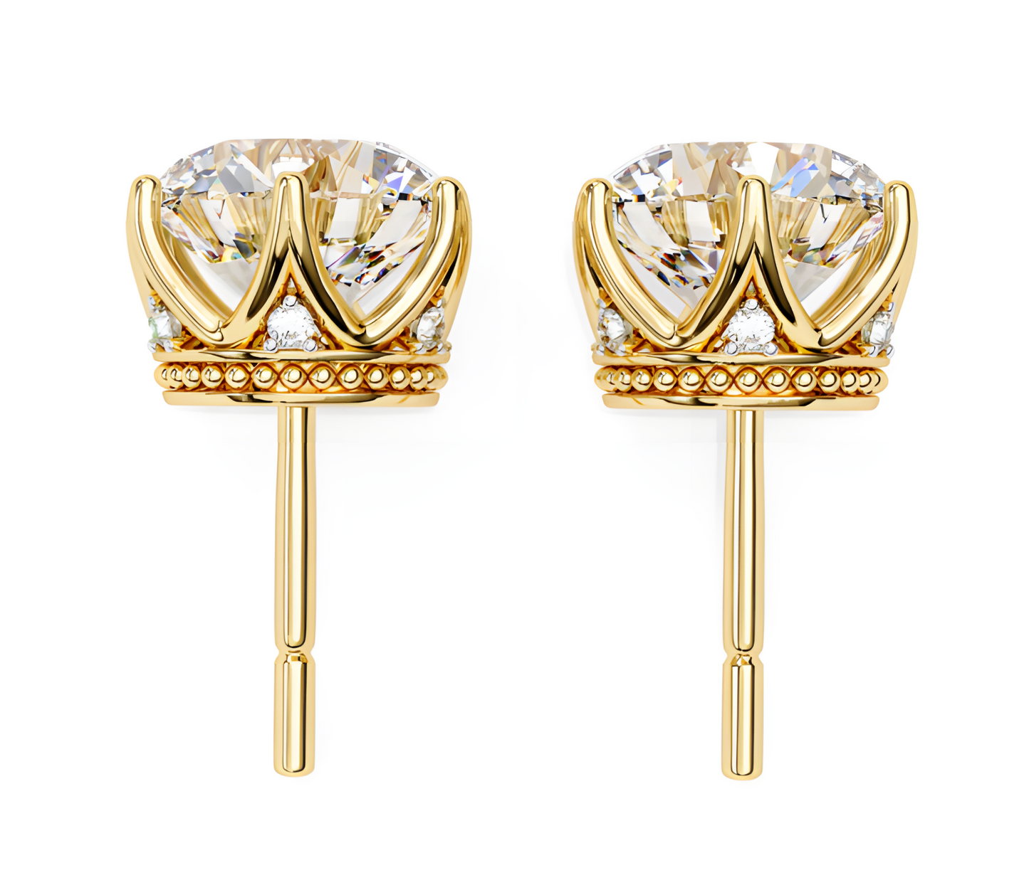 LGD Solitaire Ear Studs (2.54 cts) Round Stone DCER-12