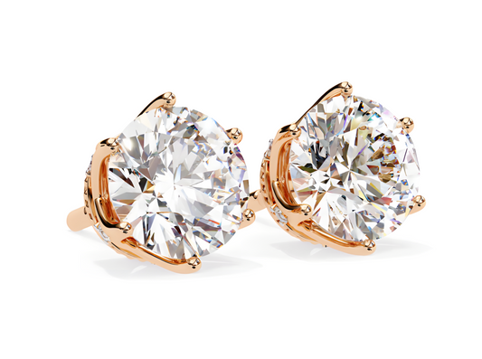 LGD Solitaire Ear Studs (2.54 cts) Round Stone DCER-12