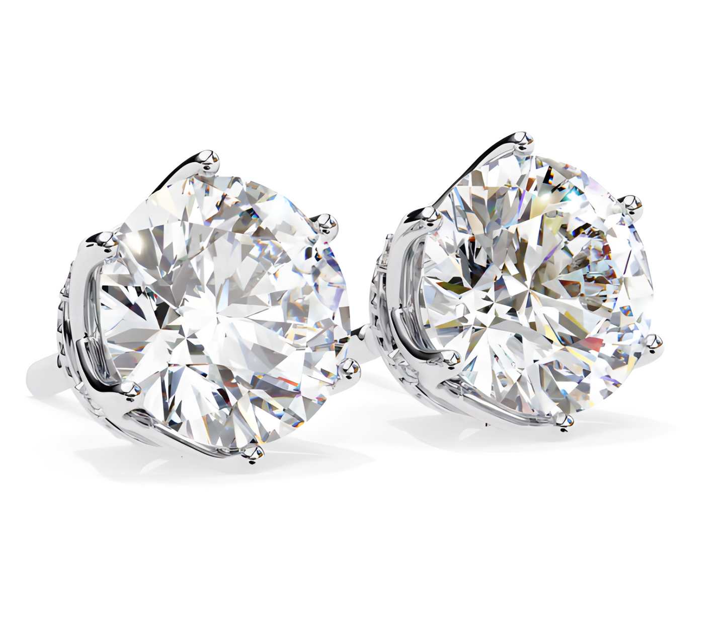 LGD Solitaire Ear Studs (2.54 cts) Round Stone DCER-12