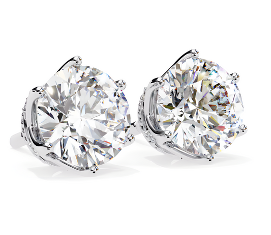 LGD Solitaire Ear Studs (2.54 cts) Round Stone DCER-12