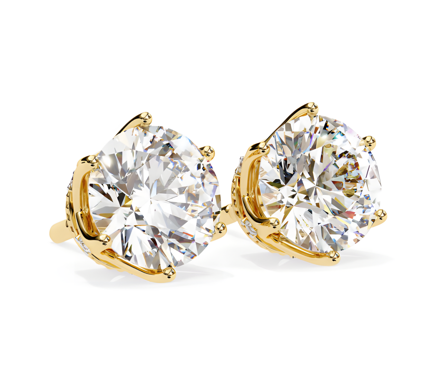 LGD Solitaire Ear Studs (2.54 cts) Round Stone DCER-12
