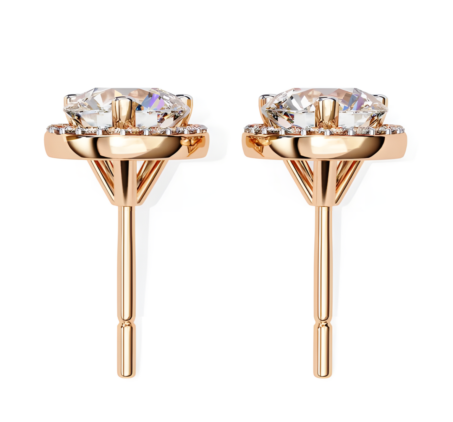 LGD Solitaire Ear Studs (2.44 cts) Round Stone DCER-22