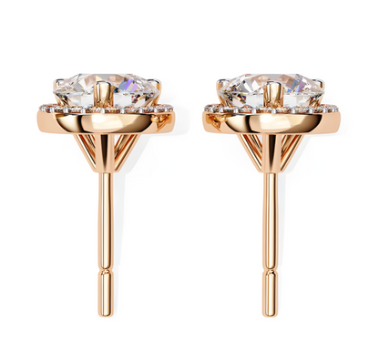 LGD Solitaire Ear Studs (2.44 cts) Round Stone DCER-22