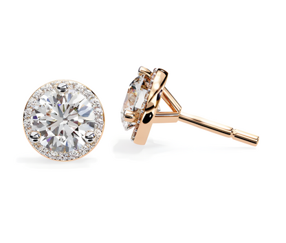 LGD Solitaire Ear Studs (2.44 cts) Round Stone DCER-22