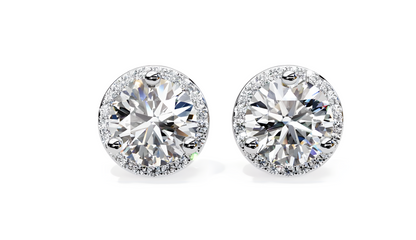 LGD Solitaire Ear Studs (2.44 cts) Round Stone DCER-22