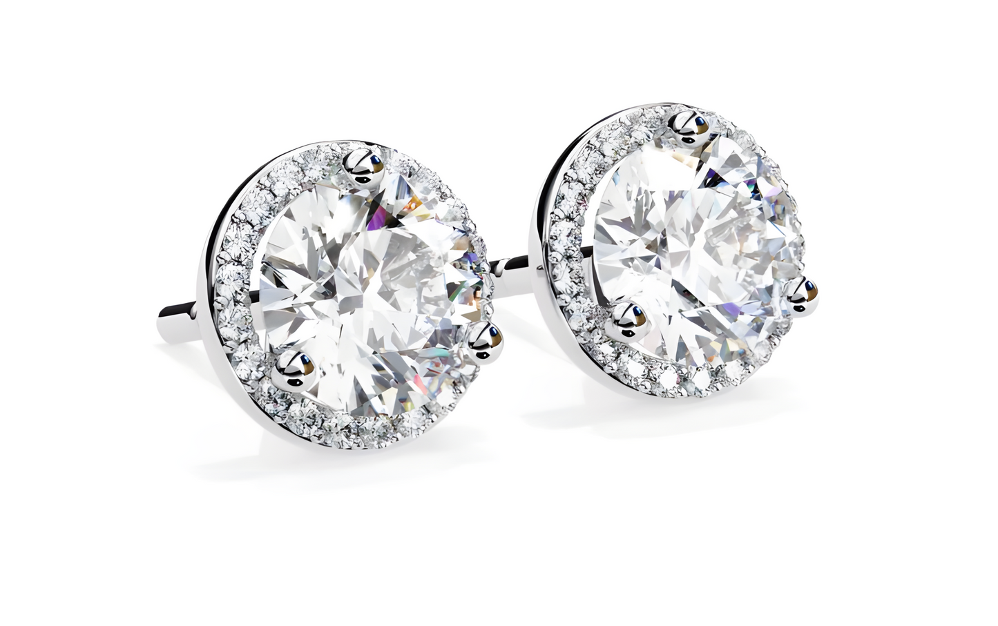 LGD Solitaire Ear Studs (2.44 cts) Round Stone DCER-22