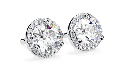 LGD Solitaire Ear Studs (2.44 cts) Round Stone DCER-22