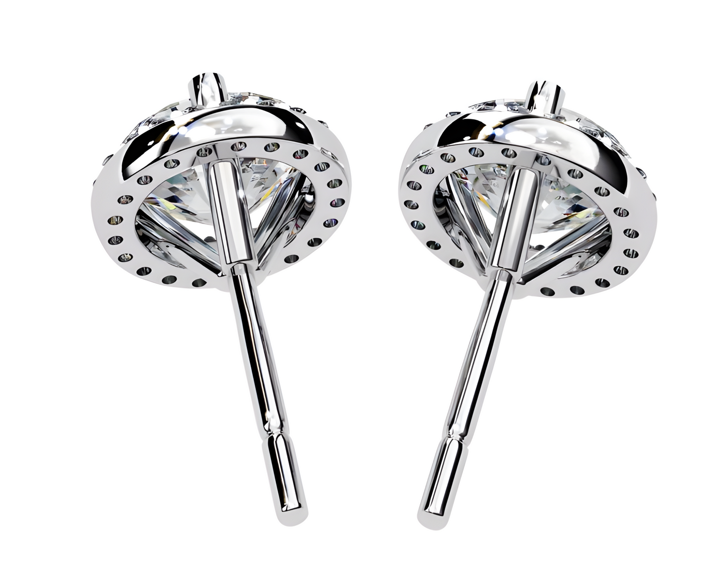 LGD Solitaire Ear Studs (2.44 cts) Round Stone DCER-22