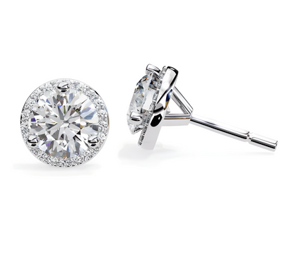 LGD Solitaire Ear Studs (2.44 cts) Round Stone DCER-22