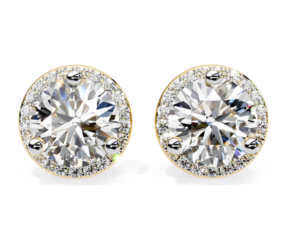 LGD Solitaire Ear Studs (2.44 cts) Round Stone DCER-22