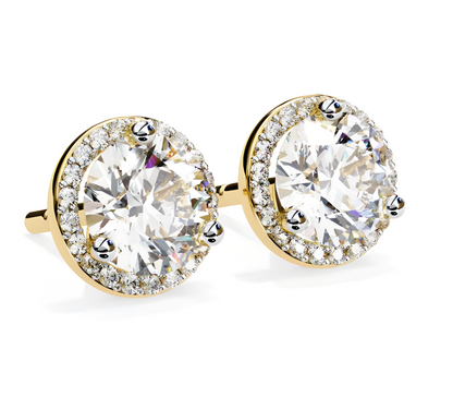 LGD Solitaire Ear Studs (2.44 cts) Round Stone DCER-22
