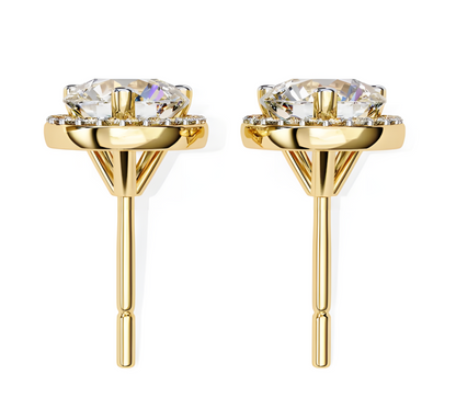 LGD Solitaire Ear Studs (2.44 cts) Round Stone DCER-22