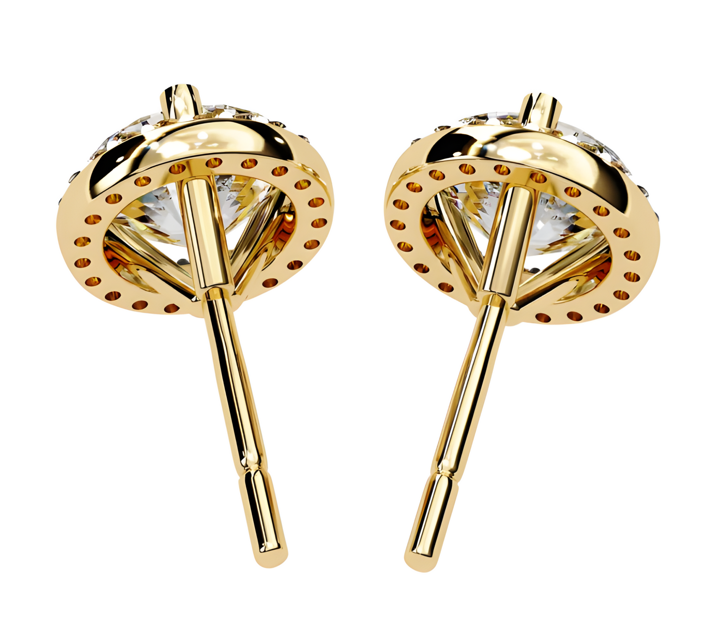 LGD Solitaire Ear Studs (2.44 cts) Round Stone DCER-22