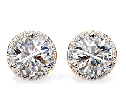 LGD Solitaire Ear Studs (2.44 cts) Round Stone DCER-22