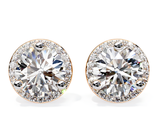 LGD Solitaire Ear Studs (2.44 cts) Round Stone DCER-22