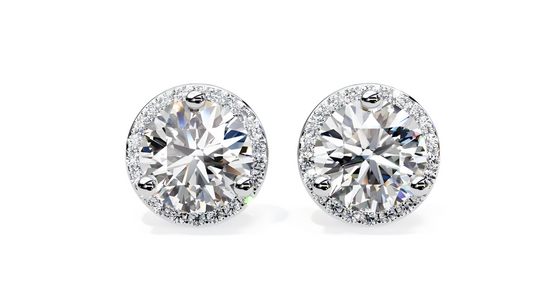 LGD Solitaire Ear Studs (2.44 cts) Round Stone DCER-22