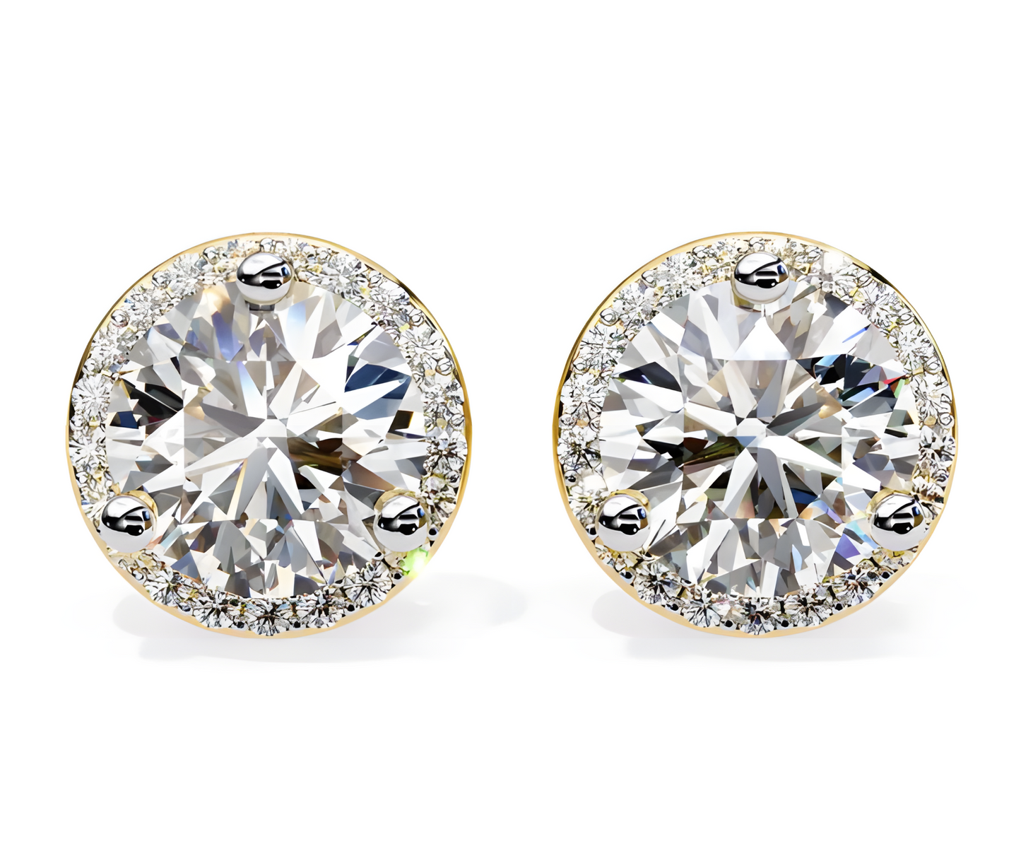 LGD Solitaire Ear Studs (2.44 cts) Round Stone DCER-22