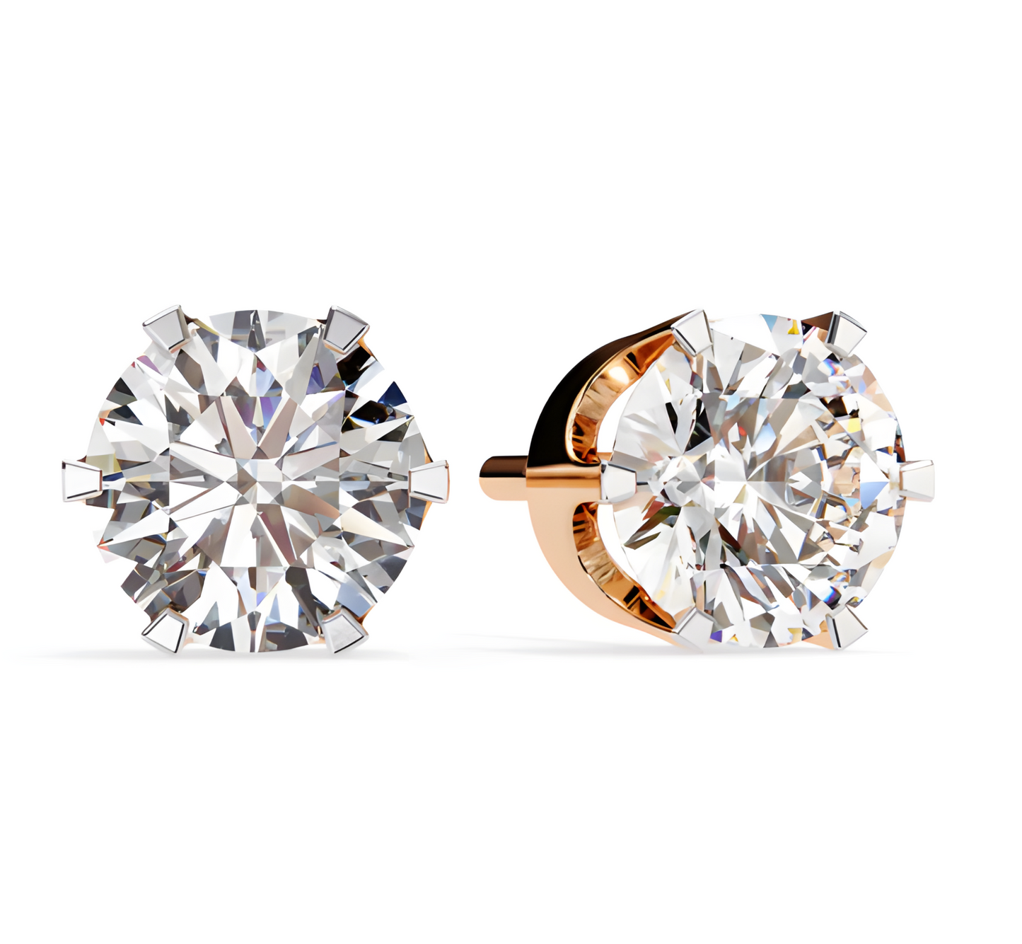 LGD Solitaire Ear Studs (2.58 cts) Round Stone DCER-23