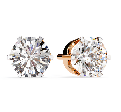 LGD Solitaire Ear Studs (2.58 cts) Round Stone DCER-23