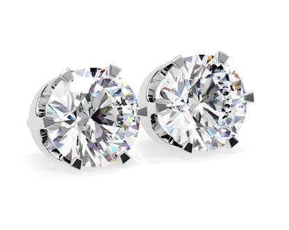 LGD Solitaire Ear Studs (2.58 cts) Round Stone DCER-23