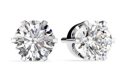 LGD Solitaire Ear Studs (2.58 cts) Round Stone DCER-23