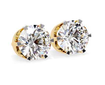LGD Solitaire Ear Studs (2.58 cts) Round Stone DCER-23
