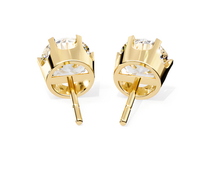 LGD Solitaire Ear Studs (2.58 cts) Round Stone DCER-23