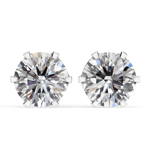 LGD Solitaire Ear Studs (2.58 cts) Round Stone DCER-23