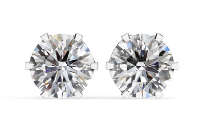 LGD Solitaire Ear Studs (2.58 cts) Round Stone DCER-23