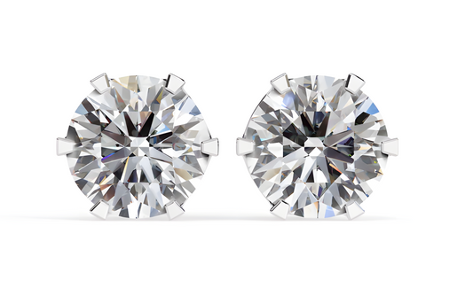 LGD Solitaire Ear Studs (2.58 cts) Round Stone DCER-23