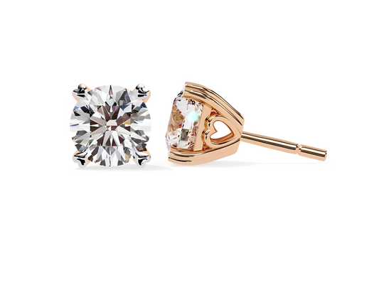 LGD Solitaire Ear Studs (3.00 cts) Round Stone DCER-24