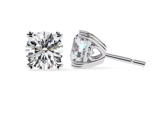 LGD Solitaire Ear Studs (3.00 cts) Round Stone DCER-24