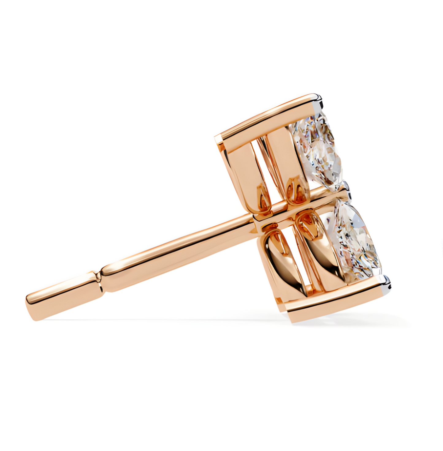 LGD Solitaire Ear Studs (0.88 cts) Marquise Flower Stone DCER-25