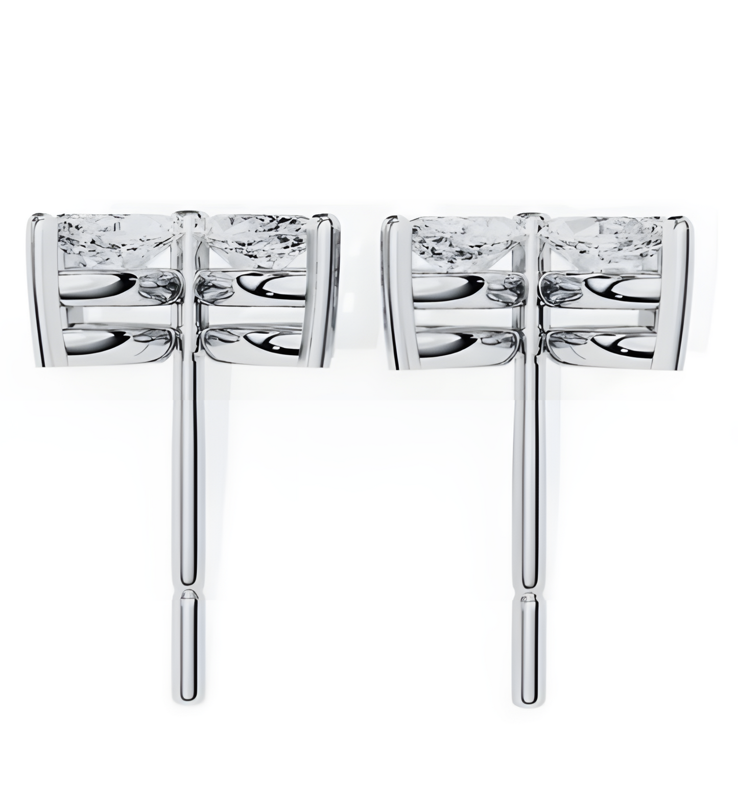 LGD Solitaire Ear Studs (0.88 cts) Marquise Flower Stone DCER-25
